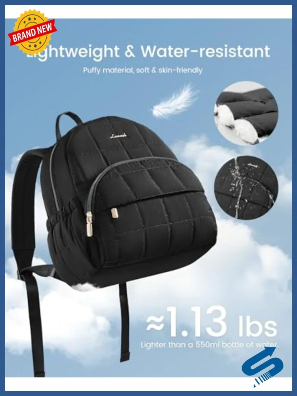 Quilted Puffer Backpack for Women, Lightweight Daypack with Anti-theft Pocket,